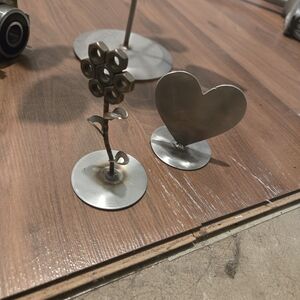 Stainless Steel Heart and Flower Table Decor Set